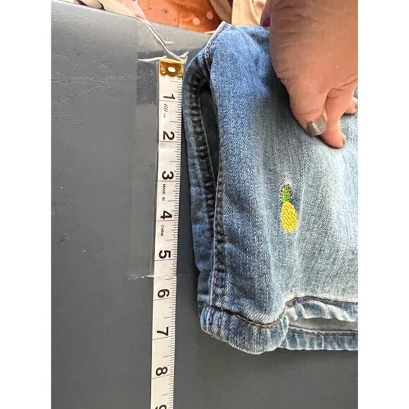 Christopher‎ & Banks Pineapple Embroidered Denim Shorts Size 12 summer vacation - Picture 9 of 11